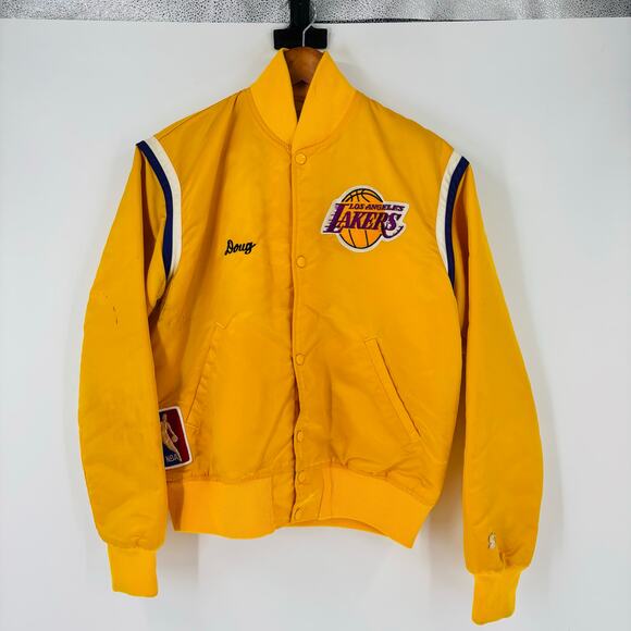 Vintage Los Angeles Lakers Satin Starter Jacker Size Medium 80’s 90’s NBA - Picture 1 of 14